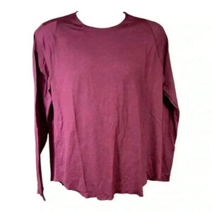 Lululemon Reversible Long Sleeve Crewneck Shirt Top Red Burgundy Men's Large